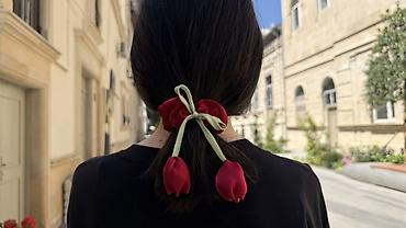 sac rezini: Tulpan formalı saç aksesuarı – elastik rezin scrunchie - Dizayn — 5