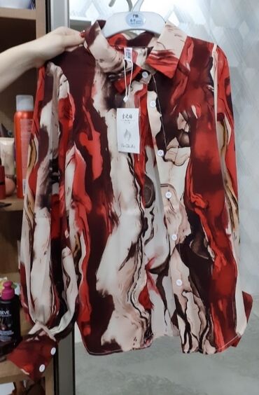 женская блуза в горошек: L (EU 40), rəng - Qırmızı