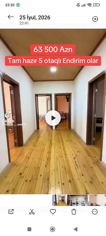yevlaxda satilan evler: Tam hazır 5 otaqlı həyət evi. - Geniş dəhlizli planlama, otaqlar — 1