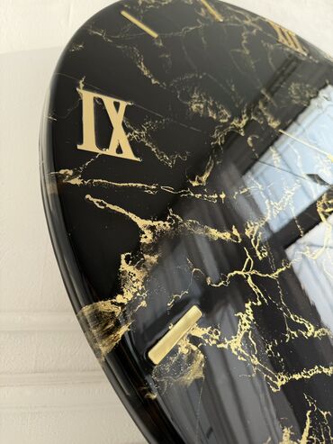 Часы для дома: Настенные часы ручной работы на заказ в стиле «черный мрамор» с — 19