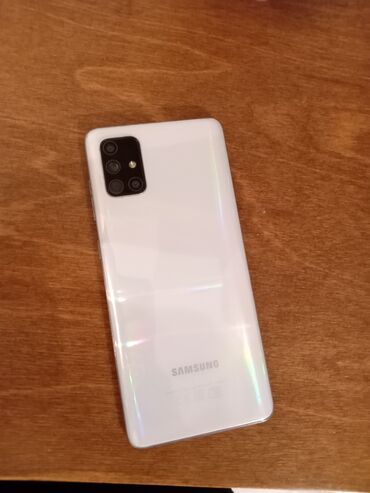 Samsung: Samsung Galaxy A71, 128 GB, rəng - Ağ, Barmaq izi, İki sim kartlı, Face ID