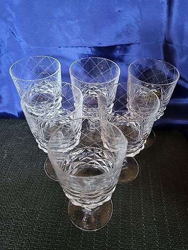 Čaše: Lux daimond,case za vino kristal,rucni rad d'Argues Francuska iz 80ih — 10