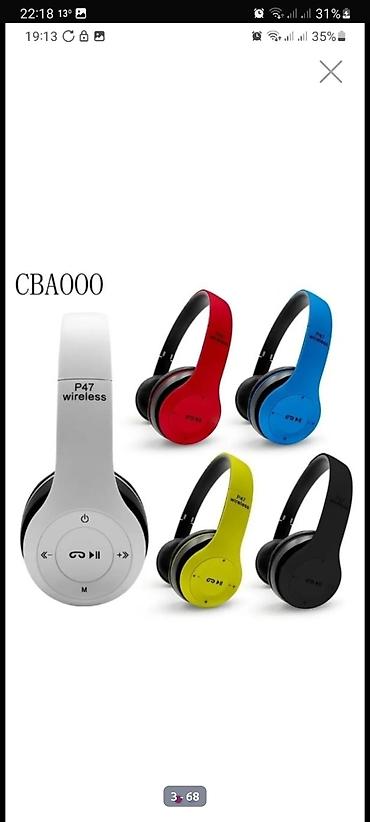 Qulaqcıqlar: P47 Wireless qulaqlıq Xüsusiyyətlər: - Simsiz bağlantı: Bluetooth — 14