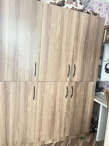 Ev üçün mebel: Üçkapılı geyim dolabı - Material: Laminat/LDSP ağac teksturalı səth - — 2