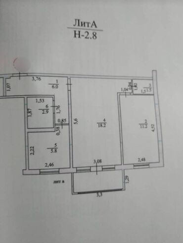 квартиру 2х комнатную: 2 комнаты, 43 м², 104 серия, 5 этаж, Старый ремонт