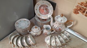 Çay dəstləri və servizlər: Çay dəsti, Farfor, 12 nəfərlik, Almaniya