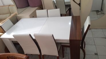 açilan stol: Для гостиной, Б/у, Раскладной, 6 стульев, Азербайджан