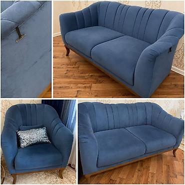 bellona divan: Bellona dəst – divan və bir kreslo - Brend: Bellona - Rəng: mavi — 1