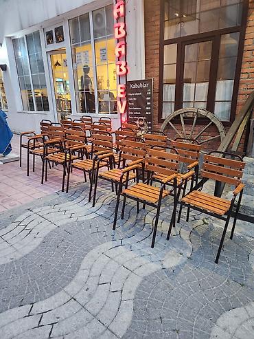 Bağ, çöl mebeli: Kafe və açıq məkanlar üçün masa-stul dəsti - Material: taxta — 3