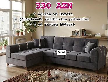 divan 150: Künc divan – açılan və bazalı model - Rəng: tünd boz - Künc — 1