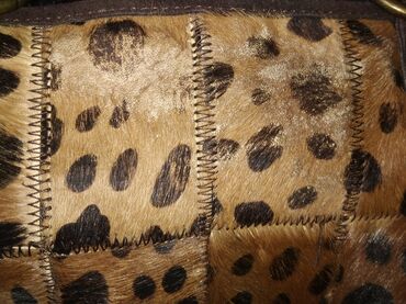 Torbe: Fantastična kožna braon torba sa prirodnom dlakom Odlična skupocena i — 6