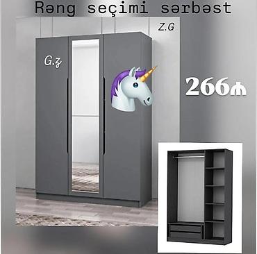 Шкафы для одежды, гардеробы: Üç qapılı paltar dolabı – güzgülü model - Rəng seçimi sərbəst - Ön — 1