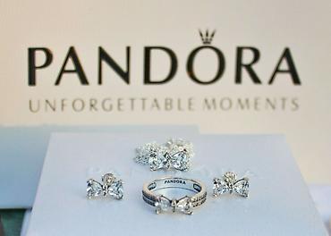 Бижутерия: Нежный набор с белыми камушками💎 в виде бантиков 🎀 от Pandora🥰 — 4