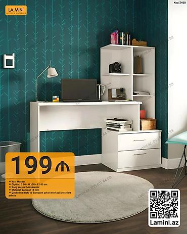 ofis masa: Düz masa, Stulsuz, Polkalı, Siyirməli, Sadə laminat — 1