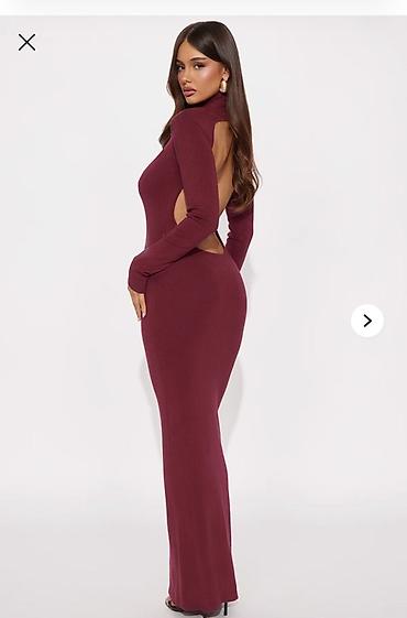 Вечернее платье-макси вязаное, бордо. Fashion nova - Силуэт