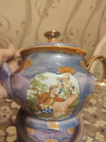 qədimi caydan: Çay dəsti, rəng - Göy, Farfor, Polşa — 6