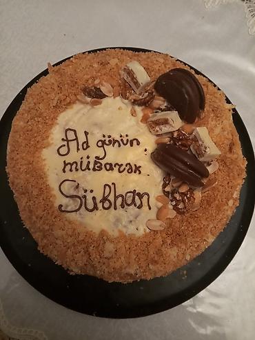 güllü tort: Napoleon tortu 8 korjlu süd+qaymaq kremi bəzəyli 26 manat sadə — 1