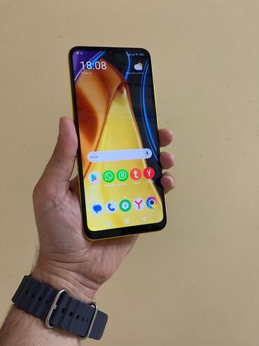 fly evo 4 телефон: Poco C40, 32 GB, rəng - Sarı, Barmaq izi