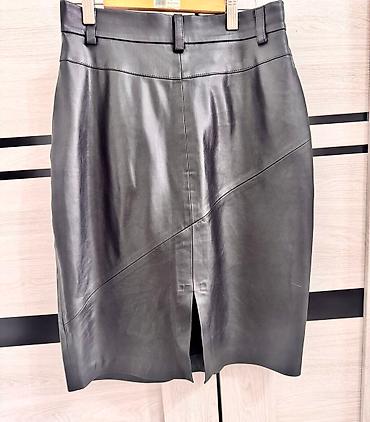 Юбки: Стильная мягкая кожаная юбка чёрного цвета – это шикарный элемент для — 3