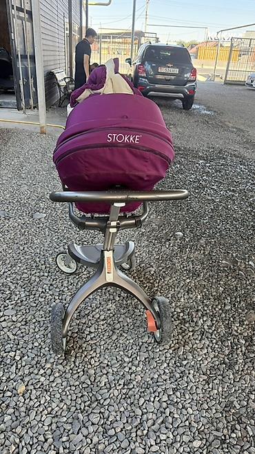 Детский мир: Детская прогулочная коляска Stokke Xplory (фиолетовый цвет) — 6