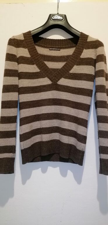 džemper i košulja: XS (EU 34), S (EU 36), Poliester, Drugi tip, Prugasti