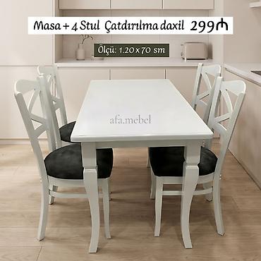 quxna stulu: Yeni və Sifarislə Masa dəsti 299_azn Ölçü 1.20/70 Rəng secimi var — 3