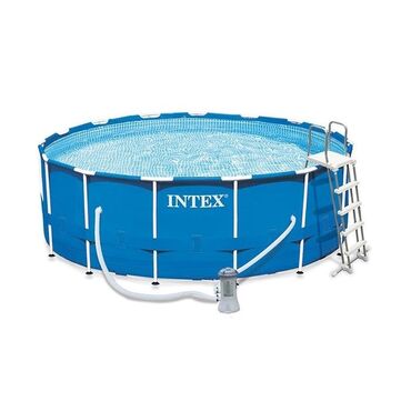 дома с бассейном на сутки: Каркасный бассейн INTEX (б/у) Радиус 4 м 57 см Высота 1 м 22 см В