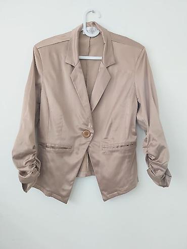 chanel sako: Satenski sako šampanj nijansa/novo vel.38 Ramena 39,pazuh 50,duzina — 2