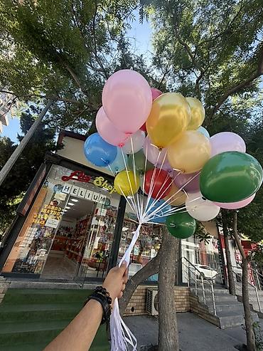 qaz balonu balaca: Helium şar buketləri – rəngarəng dekor və hədiyyə üçün hazır dəst - — 2