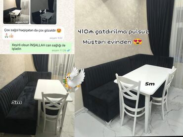 Masa və oturacaq dəstləri: Künc divan və masa desti yeni