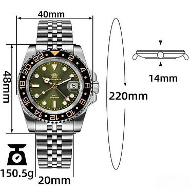 Ručni satovi: ADDIESDIVE AD2050 -40mm- Zelena -Rolex GMT-Master II Hom Potpuno nov — 11