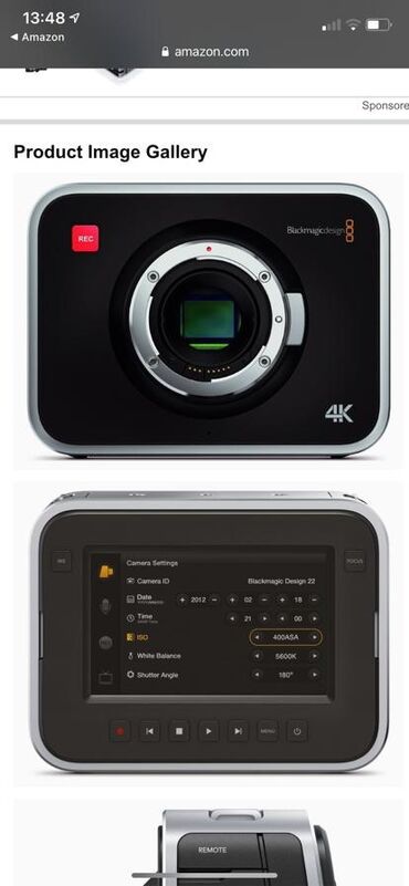 ip camera: Blackmagic Design Cinema Camera Blackmagic Production Camera 4K EF
