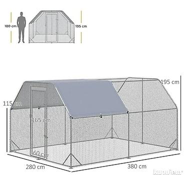 ljuljaske gnezdo za decu: Kokošinjac 2,8x3,8m kavez za kokoške živinu sa ceradom Aga ograđeni — 2
