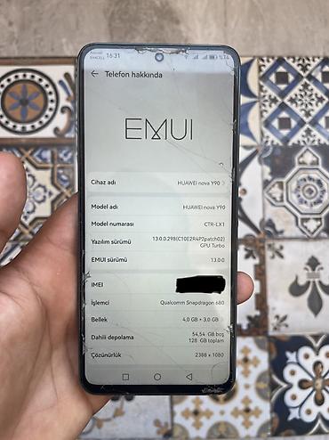 Mobil telefonlar: Huawei Nova Y90, 128 GB, rəng - Mavi, Barmaq izi, İki sim kartlı — 3