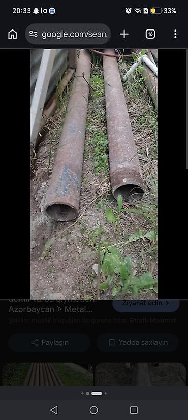 Məhsul: Metal borular (2 ədəd) Təsvir: - Material: qalın divarlı