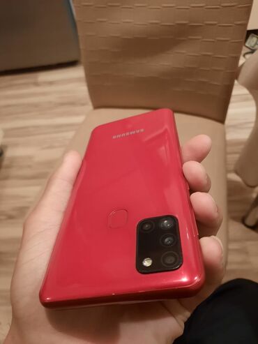 samsung 1207: Samsung Galaxy A21S, 64 GB, rəng - Qırmızı, Sensor, Barmaq izi, İki sim kartlı