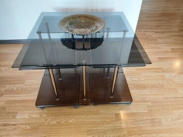 qonaq otagi stol: Jurnal masası, İşlənmiş, Açılmayan, Kvadrat masa