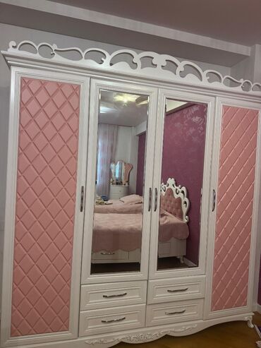 komodlu uşaq çarpayıları: Qız üçün, İşlənmiş, Təknəfərlik çarpayı, Yazı masası, Dolab, Komod