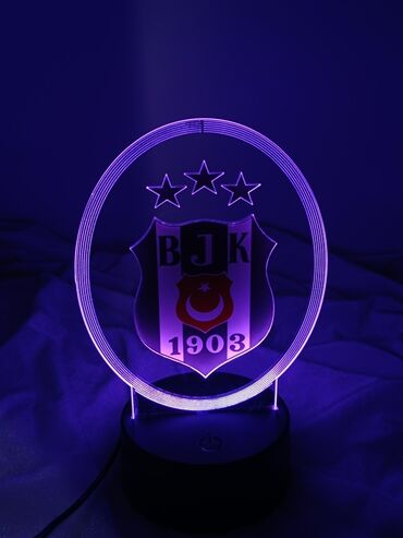Stol lampaları: LED akril işıqlandırılan stolüstü dekor – futbol klub loqolu - Şəffaf — 12