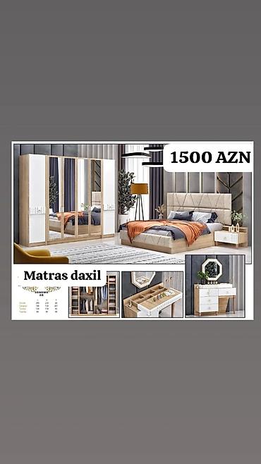 Yataq otağı mebel dəsti – 1500 AZN Matras daxildir. Dəst tərkibi: -