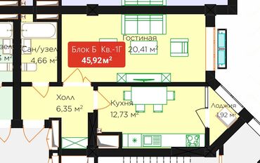 Продажа квартир: 1 комната, 70 м², Элитка, 10 этаж, ПСО (под самоотделку)