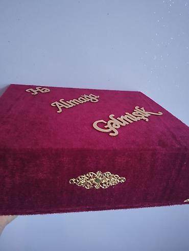 xonca bezekleri: Xüsusi dizayn qutu – nişan/xınayaxdı üçün - Material: məxmərə bənzər — 1