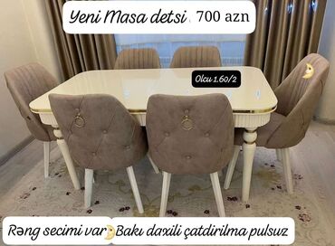 кухонные стулья: Yeni ve Sifarişle *Masa desti 700 azn* Masa olcu 2/1 *Masa Mdf akril*
