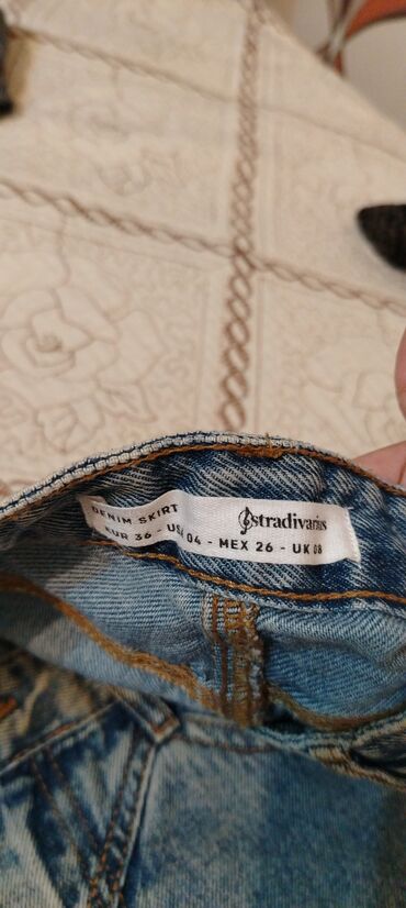 qadın şubaları: Мини Юбка, Stradivarius, Джинс, S (EU 36)