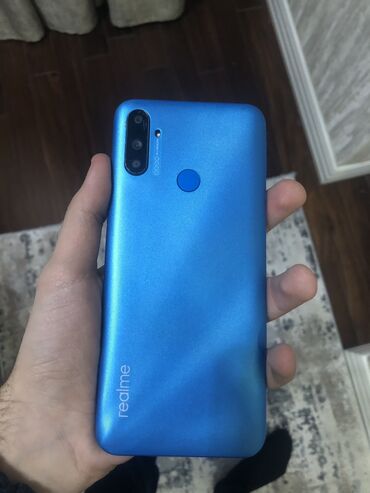 işləmiş telfon: Realme C3, 64 GB, rəng - Göy, Barmaq izi