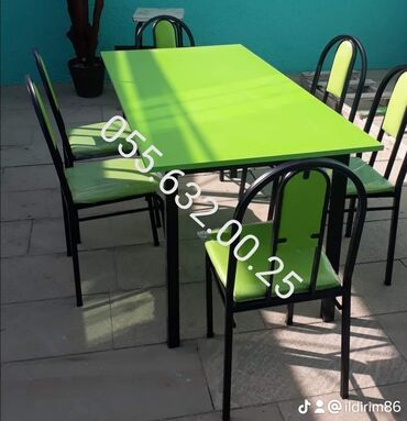 Sifarişlə restoran üçün masa və oturacaq dəstləri: Stullar ilə, Dördbucaq masa, 4 nəfər, Azərbaycan, Zəmanətli, Kredit yoxdur, Ödənişli quraşdırma — 22
