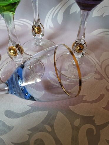 Čaše: Case za vino kristal,rucni rad Bohemija 1950godina +. Case komada 6 — 19