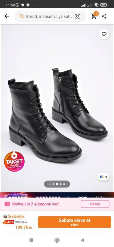 Botinka və botilyonlar: Derimod, Ölçü: 38, rəng - Qara, Yeni — 4