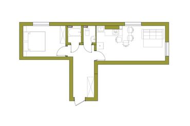снять жилье в кыргызстане: 2 комнаты, 45 м², Элитка, 5 этаж, Евроремонт