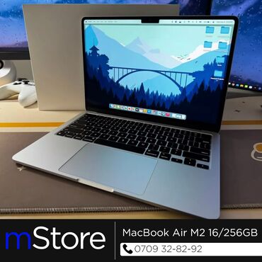 macbook air pro: Ноутбук, Apple, 16 ГБ ОЗУ, Apple M2, 13.5 ", Б/у, Для несложных задач, память SSD